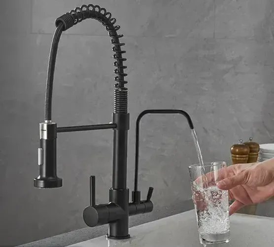 Torneira para Cozinha Gourmet de Mesa Dupla Nell - F-02 PRE Preto