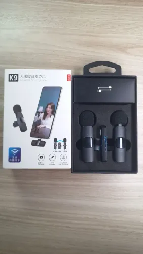 Microfone Sem Fio Para Celular K9 - Gravação de Áudio de Alta Qualidade