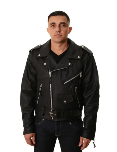 Jaqueta Motoqueiro Custom Couro Resistente Casaco Moto Anti Queda Reforçada