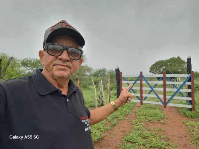 Belíssima área de terra de 90 t, toda capim, margem da Br 324N e do rio , 25 km de Feira 