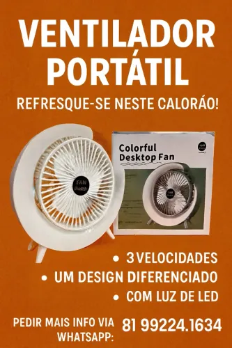 Ventilador Portátil USB com Luz - Refresque-se no Calor!