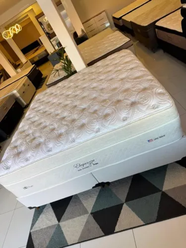 Cama box KING ANJOS LÁTEX SEMINOVO - Entrego! 