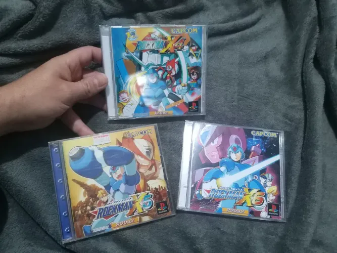 Coleção Rockman X4, X5 e X6 - Playstation 1 ORIGINAIS