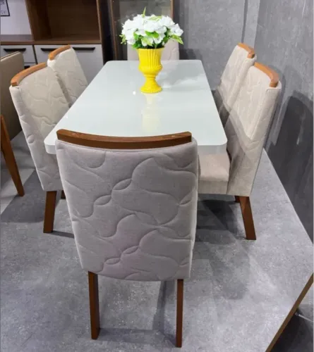 Mesa de jantar 6 cadeiras 100% MDF lailai ( última semana )
