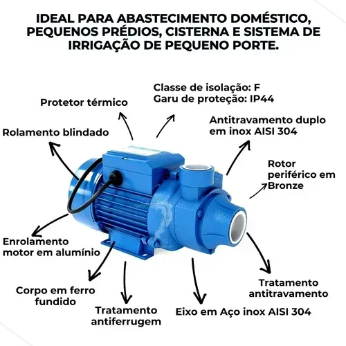 BOMBA PERIFÉRICA 0,5CV CP60H 110V CLAW HOME