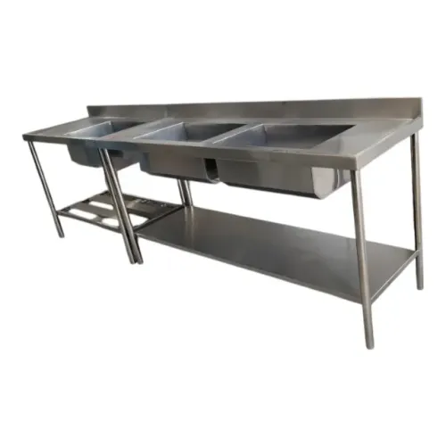Pia Industrial em Aço Inox 1,80m - Duplo Bojo 60x40cm