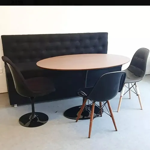 Fabricamos mesa saarinen tulipa + tampo oval 1.40x0.80 freijó 