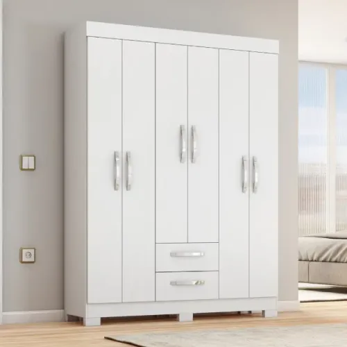 GUARDA ROUPA 6 PORTAS 2 GAVETAS