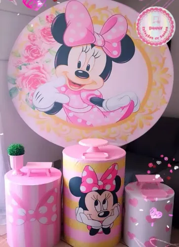 Kit Decoração Minnie Rosa - Pegue e monte 