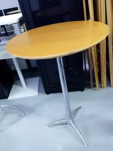 Mesa redonda bistrô com base cromada