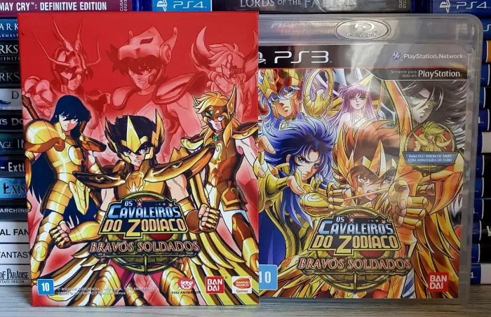 Jogo Ps3 Cavaleiros do Zodiaco Bravos Soldados (com Luva de papelão)