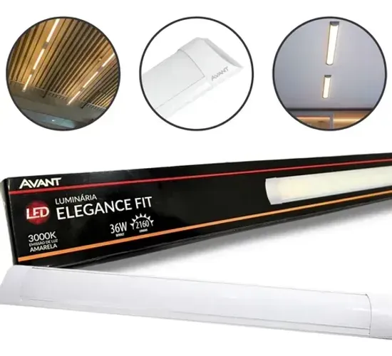 Luminária Elegance Slim Fit Sobrepor 36w 100cm Avant 3000k Luz Quente