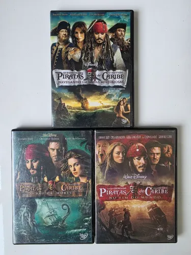 Coleção Filmes Piratas do Caribe 2, 3 e 4 em DVD