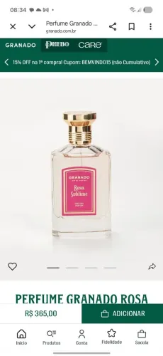 Granado Rosa Sublime Parfum 75ml, praticamente novo