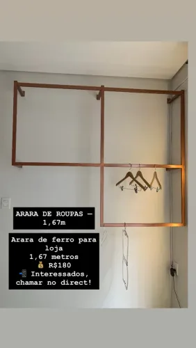 ? ARARA DE ROUPAS ? 1,67m ? Arara de ferro para loja ? 1,67 metros de altura