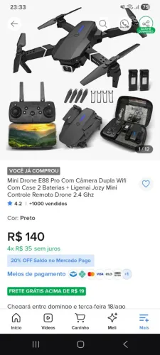 Drone E88 Pro e um rádio comunicando