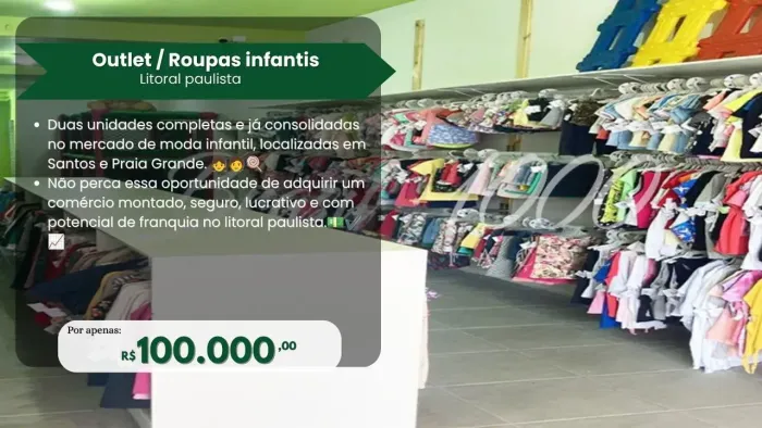 Lojas de roupas infantis localizadas no litoral  São Paulo  SP