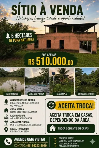 Vende -se Sítio na linha 17 ,Ramal Fortaleza,BR 319.