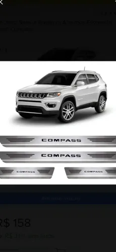 Kit Soleira Porta Aço Escovado Jeep Compass