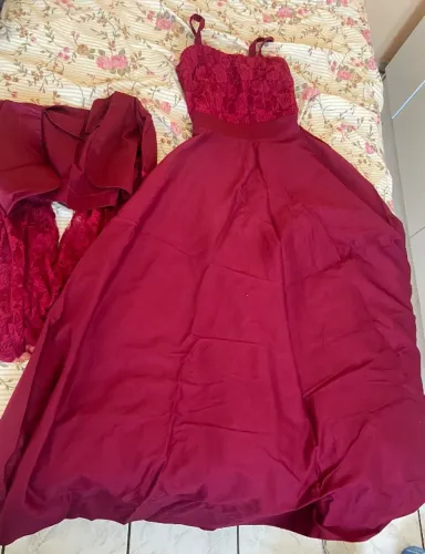 Vestido vinho de alça