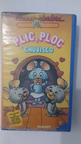 Fita vhs plic, ploc e chuvisco hanna barbera usada 