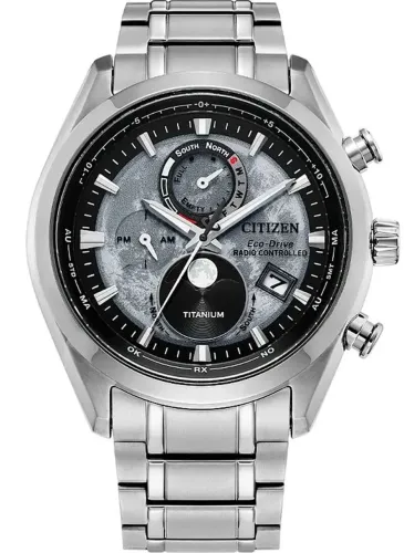 Relógio Citizen Tsuki-yomi fases da lua BY1010-57H Titanium