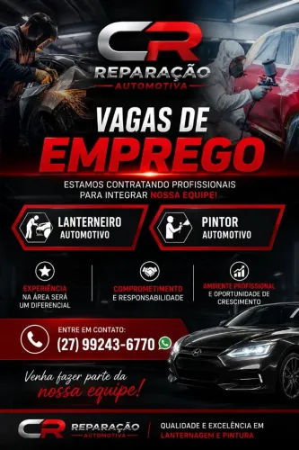 Vagas pra funilaria e pintura 