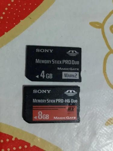 2 MEMORY STICK PRO DUO(8GB+4GB) originais SONY/oportunidade 