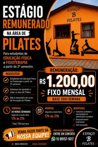 Vaga de estágio Pilates