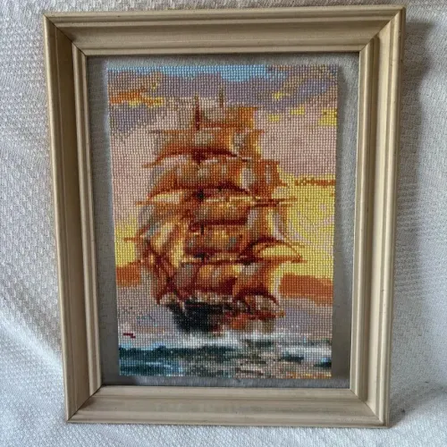 Quadro de arte em diamante CARAVELA com moldura
