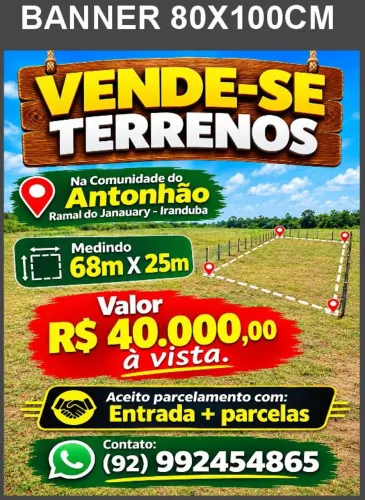 Vende-se terrenos na comunidade do Antonhão - Ramal do Janauary, Iranduba