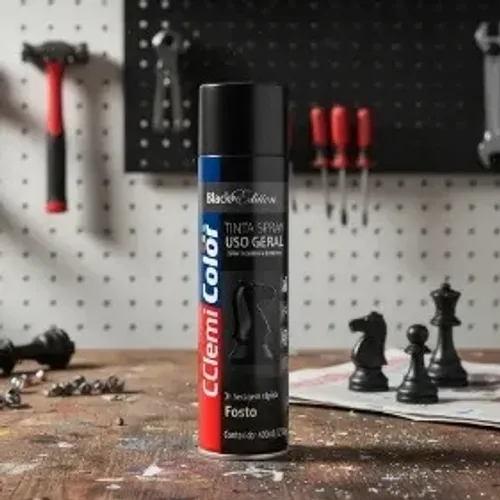 Tinta preto spray 500ml Chemicolor fosco