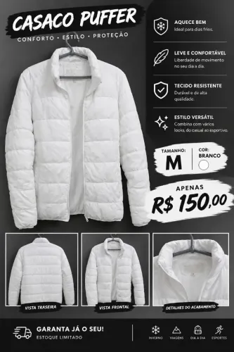 Casaco branco tamanho M