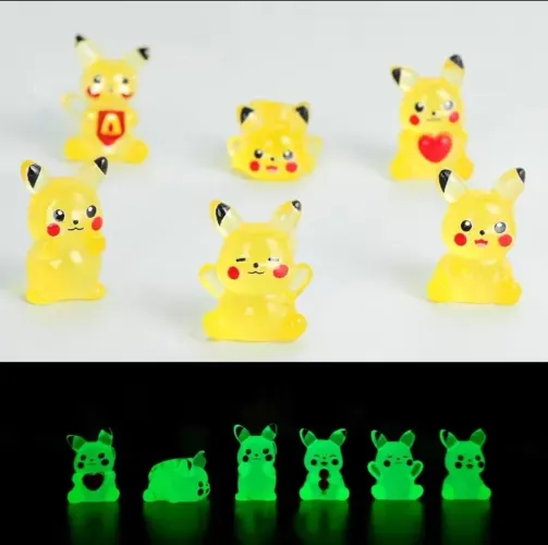 Conjunto de miniaturas de Pokemon Pikachu 6 peças