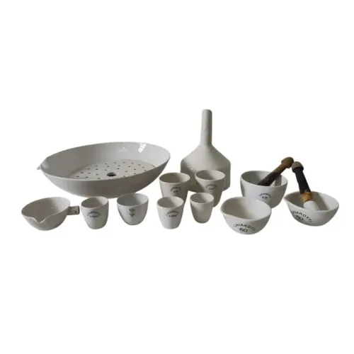 Jogo Chiarotti Diversos Itens Porcelana Laboratório 15 Peças
