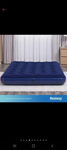 Colchão Inflável Suporta 300kg Casal Camping Praia + Bomba de Ar Manual Bestway