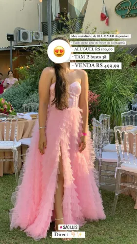 Vestido longo rosa