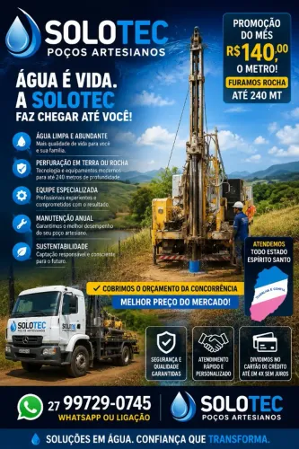 Poço Artesiano furado na Rocha