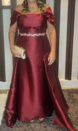 Vestido de festa Marsala Zibeline princesa