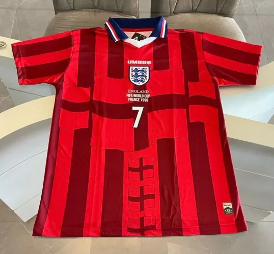 INGLATERRA COPA 1998 - BECKHAM 7 - VERMELHA - RETRO 