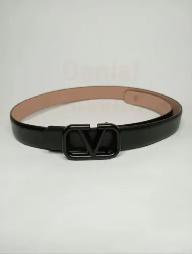 Cinto de couro Valentino fino Preto 2,5cm