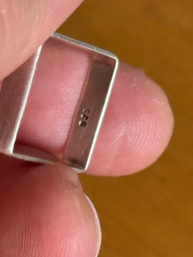 Anel prata 925 quadrado