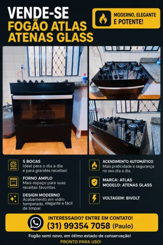 Fogão 5 bocas Forno grande