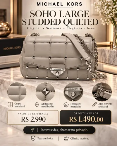 BOLSA MICHAEL KORS SOHO LARGE STUDDED QUILTED ? ORIGINAL | SEMINOVA