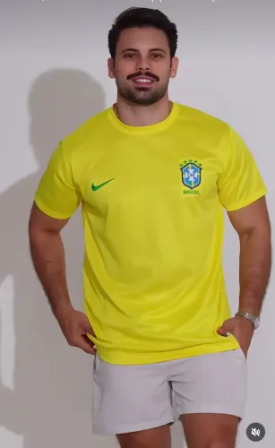 Camisetas do Brasil masculina dry fit em poliéster