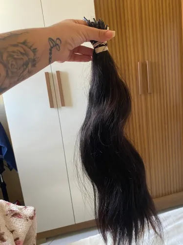 Cabelo humano um mês de uso