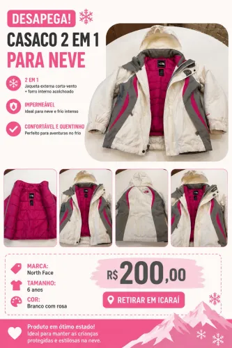 Jaqueta infantil The Nort Face 2 em 1