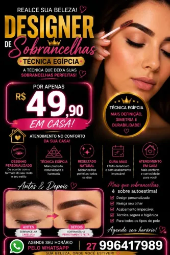 FAÇO SOBRANCELHA A DOMICÍLIO 