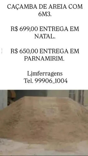 CAÇAMBA DE AREIA COM 16M3 