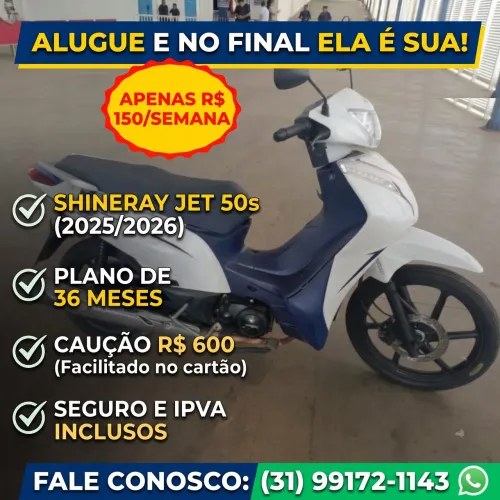 Aluguel Shineray Jet 50s 2026 (No final a moto é SUA!)